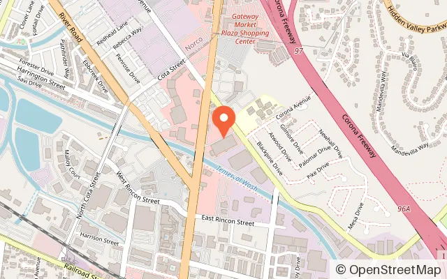 Map showing Big Air Trampoline Park in Corona, CA