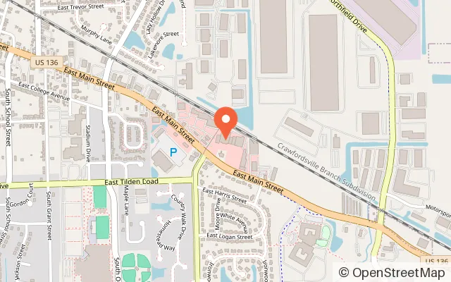 Map showing Press Play Gaming Lounge in Brownsburg, IN