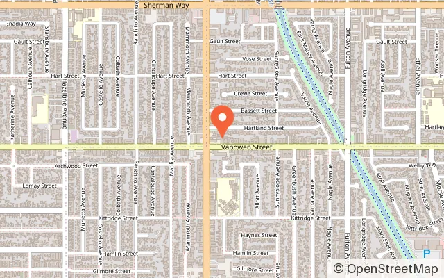 Map showing NEST PLAY LA in Van Nuys, CA