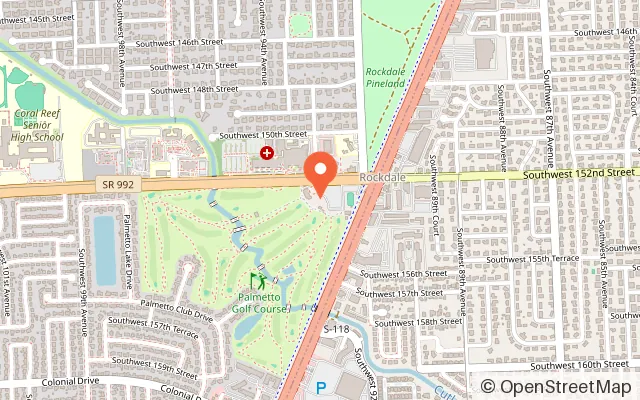 Map showing Palmetto Mini-Golf in Palmetto Bay, FL