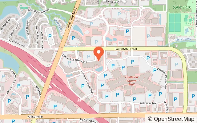 Map showing Smiley Ocean Themed Adventure Park in Indianapolis, IN