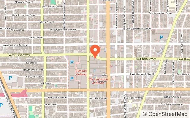 Map showing Escape the Room LA in Glendale, CA