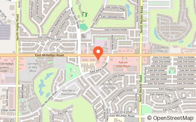 Map showing Uptown Jungle Fun Park in Mesa, AZ
