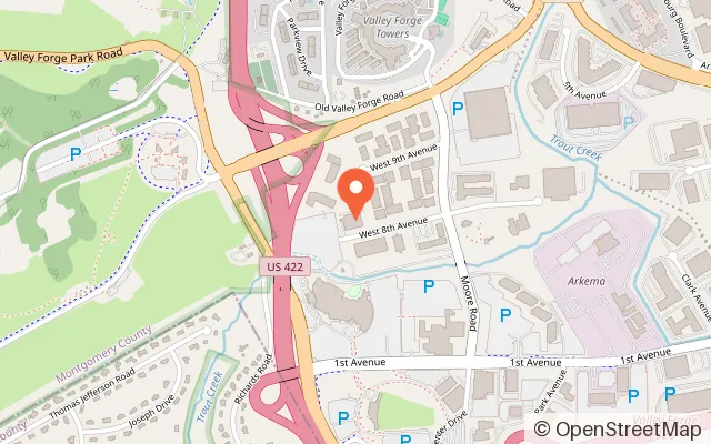 Map showing Amazing Escape Room King of Prussia in King of Prussia, PA