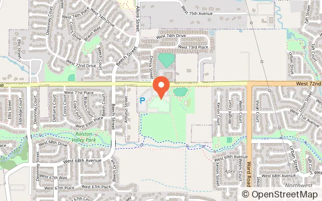 Map showing Apex Center Ice Arena in Arvada, CO