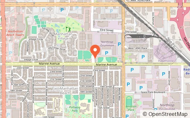 Map showing AdventurePlex in Manhattan Beach, CA