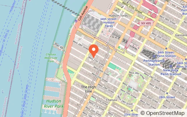 Map showing Central Rock Gym - Chelsea in New York, NY
