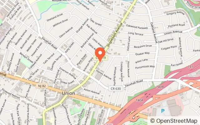 Map showing M & Em's Imagination: a Toddler Play Space in Union, NJ