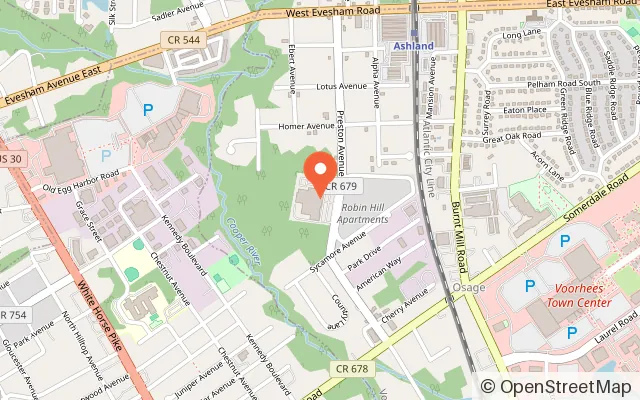 Map showing The Gravity Vault Voorhees in Voorhees Township, NJ