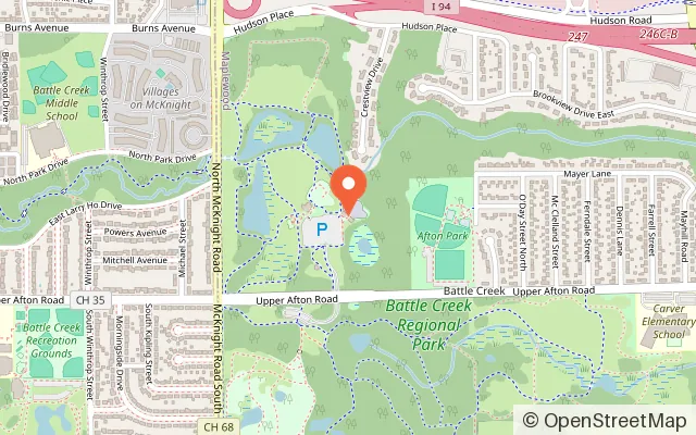 Map showing Battle Creek Waterpark in Maplewood, MN