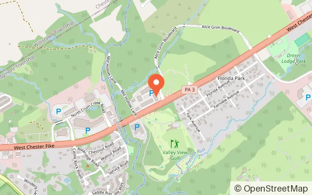Map showing Charming Star Playroom in Newtown Square, PA