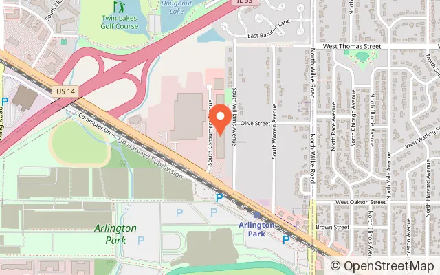 Map showing Orbit Ice Arena in Palatine, IL