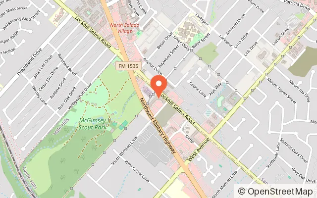 Map showing Monster Mini Golf San Antonio in San Antonio, TX