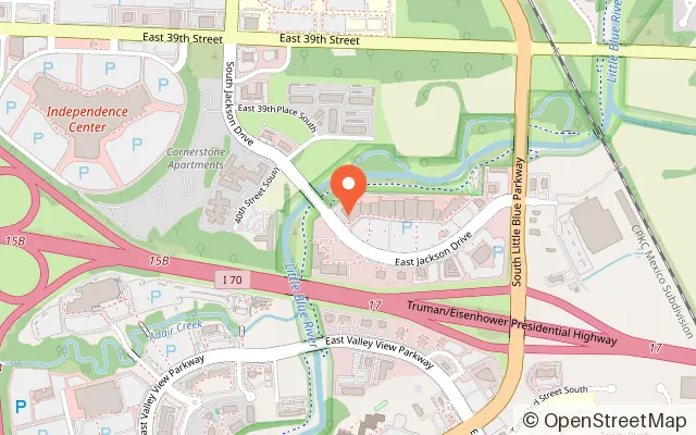 Map showing Kanga's Indoor Playcenter Independence in Independence, MO