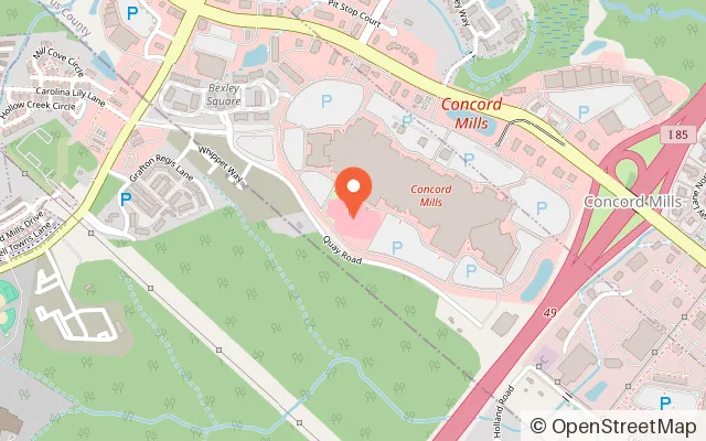 Map showing The Speedpark at Concord Mills in Concord, NC