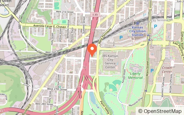Map showing KC Wheel in Kansas City, MO
