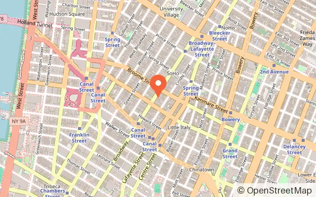 Map showing Up One SoHo in New York, NY