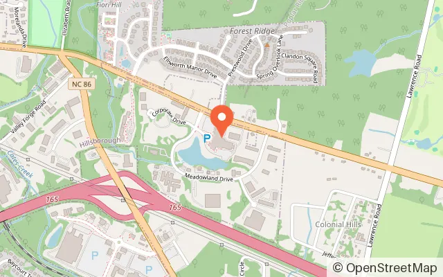 Map showing Orange County SportsPlex in Hillsborough, NC