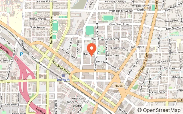 Map showing The Boulder Garden in Durham, NC