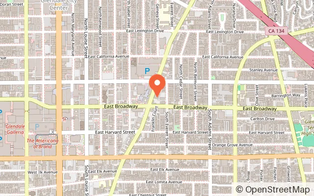 Map showing World of Candy Land Indoor playground in Glendale, CA