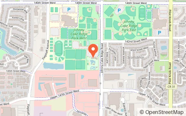 Map showing Splash Valley Water Park in Apple Valley, MN