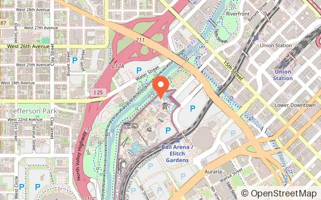 Map showing Island Kingdom Water Park in Denver, CO