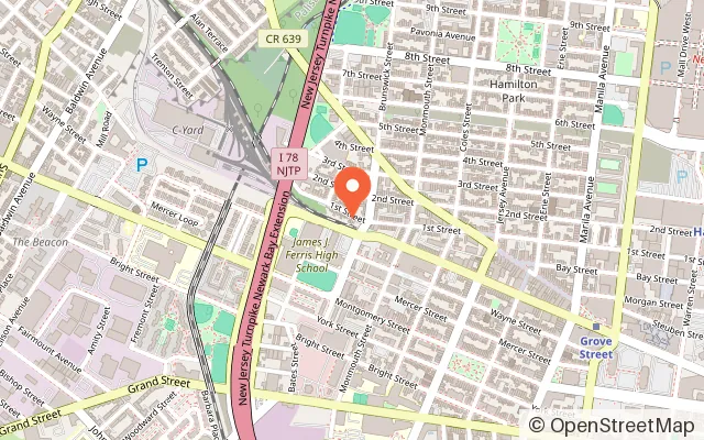 Map showing The Pixel Lab in Jersey City, NJ
