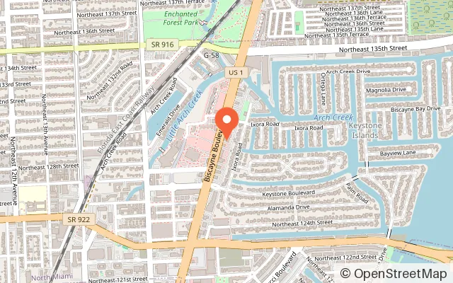 Map showing Diver Mansion in North Miami, FL