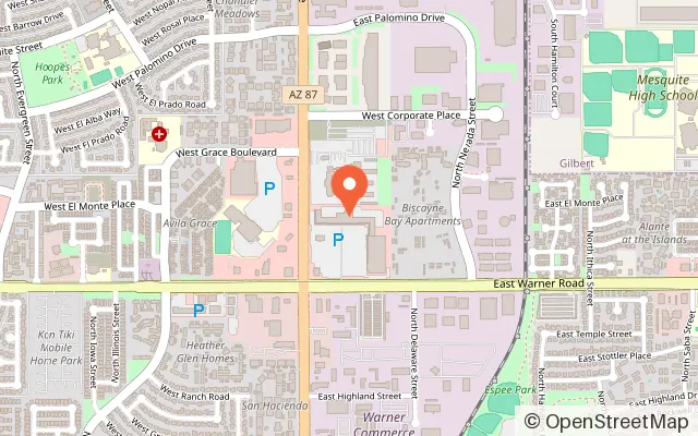 Map showing Uptown Jungle Fun Park in Chandler, AZ