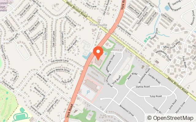Map showing Bucks County Ice Sports Center in Warminster, PA
