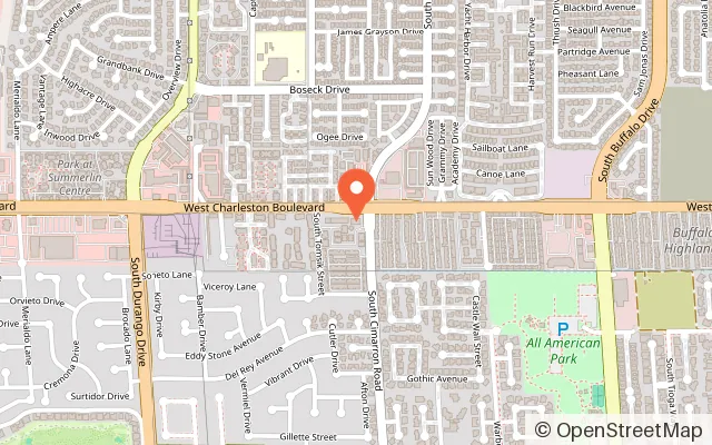 Map showing Red Rock Climbing Center in Las Vegas, NV