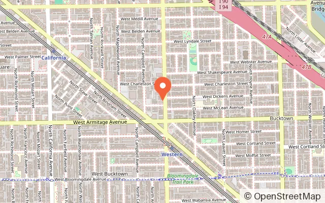Map showing Purple Monkey Playroom LLC in Chicago, IL