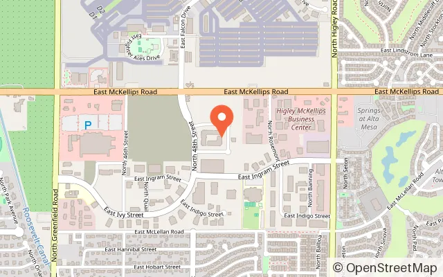 Map showing Starfighters Arcade in Mesa, AZ