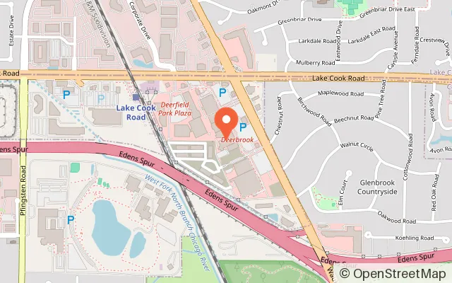 Map showing Sky Zone Trampoline Park in Deerfield, IL