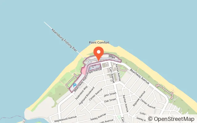 Map showing Bev & Wally's Arcade in Keansburg, NJ