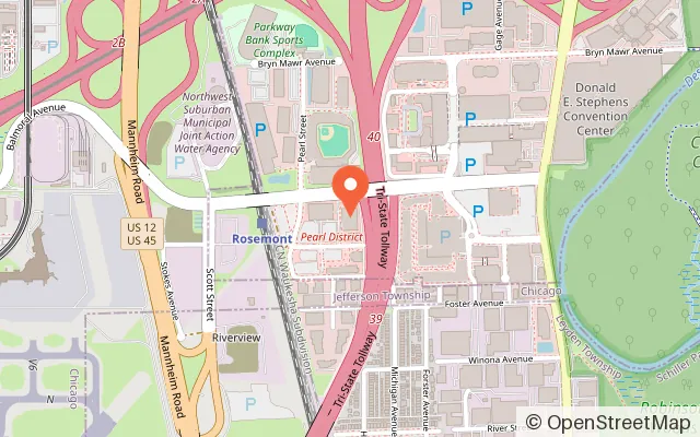Map showing Dave & Buster's Rosemont in Rosemont, IL