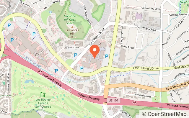 Map showing Sky Zone Trampoline Park in Thousand Oaks, CA