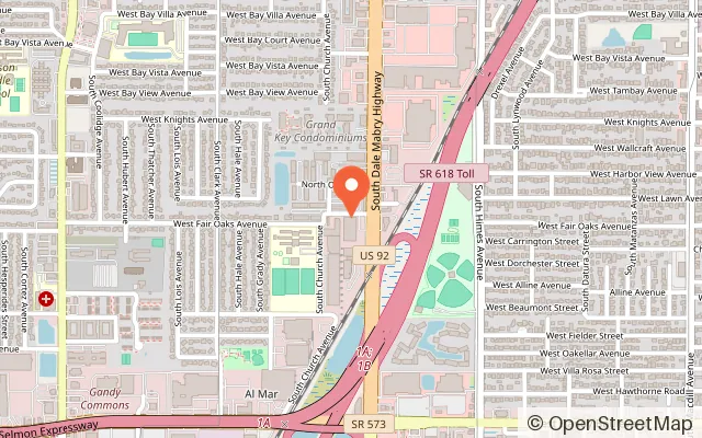 Map showing Playgrounds of Tampa in Tampa, FL
