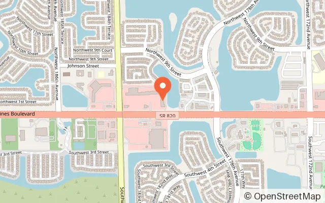 Map showing Playtopia in Pembroke Pines, FL