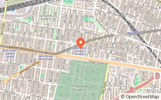 Map showing Happy Space Playground in Woodside, NY