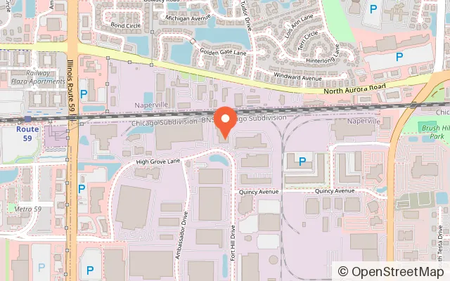 Map showing Chasers Laser Tag in Naperville, IL
