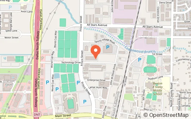 Map showing Pump It Up Frisco Kids Birthdays and More in Frisco, TX