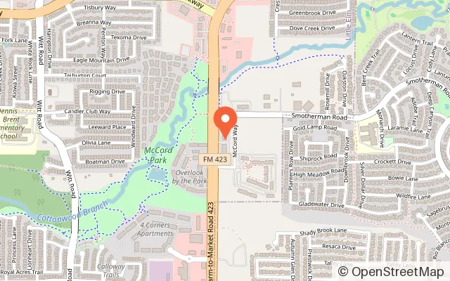 Map showing PeeknPlay Frisco in Frisco, TX
