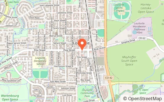 Map showing Tilt Pinball in Louisville, CO