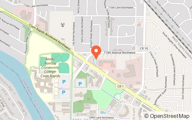 Map showing Cheap Skate Roller Center in Coon Rapids, MN