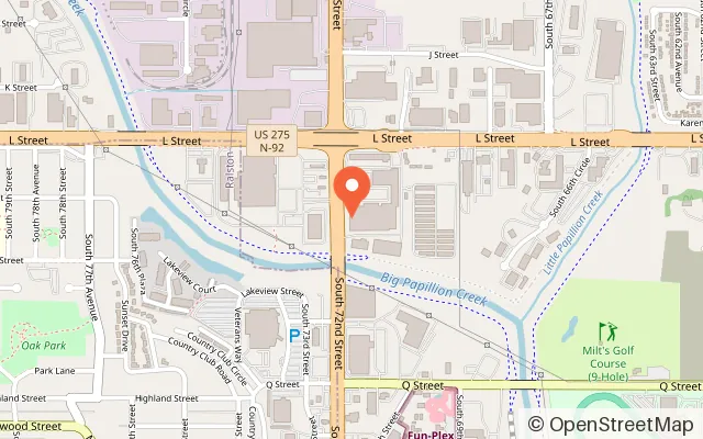 Map showing Approach Climbing Gym in Omaha, NE
