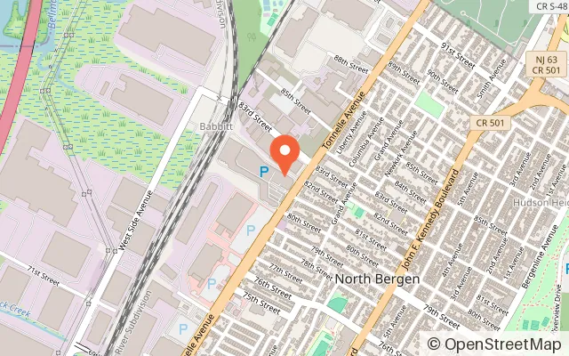 Map showing Chuck E. Cheese in North Bergen, NJ