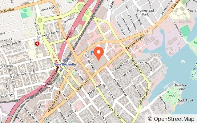 Map showing Sky Zone Trampoline Park in New Rochelle, NY