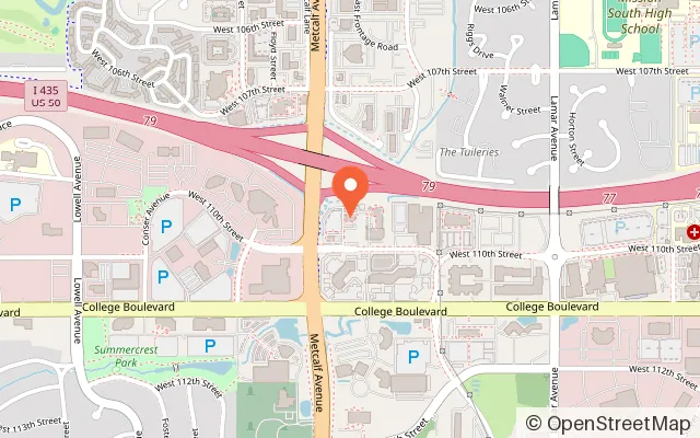 Map showing iFLY Indoor Skydiving - Kansas City in Overland Park, KS