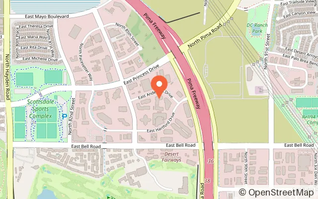 Map showing Jordan's Corner in Scottsdale, AZ